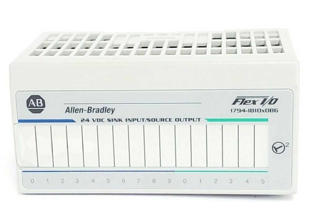 Used ALLEN BRADLEY 1794-IB10XOB6 FLEX I/O 24 VDC SINK INPUT/SOURCE OUTPUT SER. A