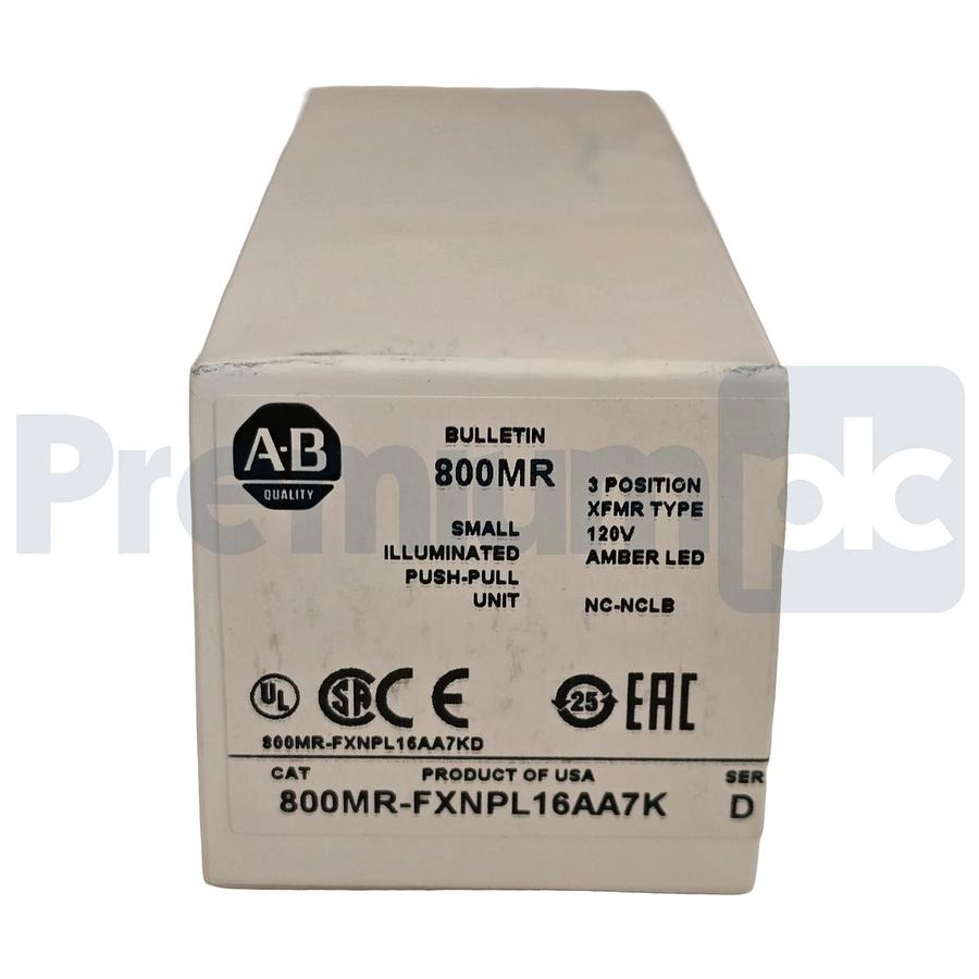 Allen-Bradley 800MR-FXNPL16AA7K /D 3-Pos Illuminated Push-Pull Unit Amber NSMP