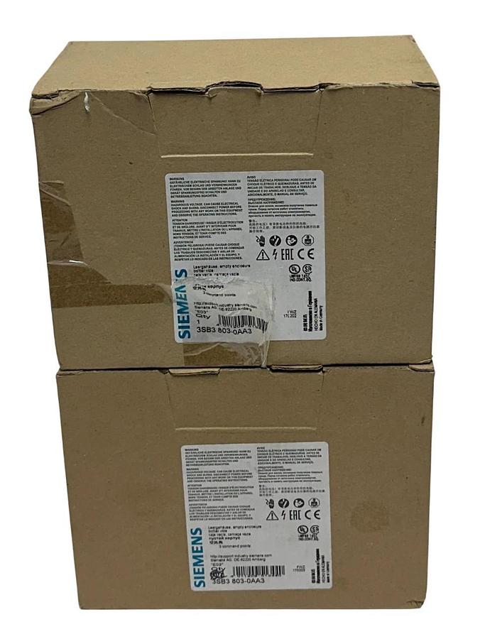 2 SIEMENS 3SB3 803-0AA3 / 3SB38030AA3 EMPTY ENCLOSURES FOR COMMAND DEVICES NSMP