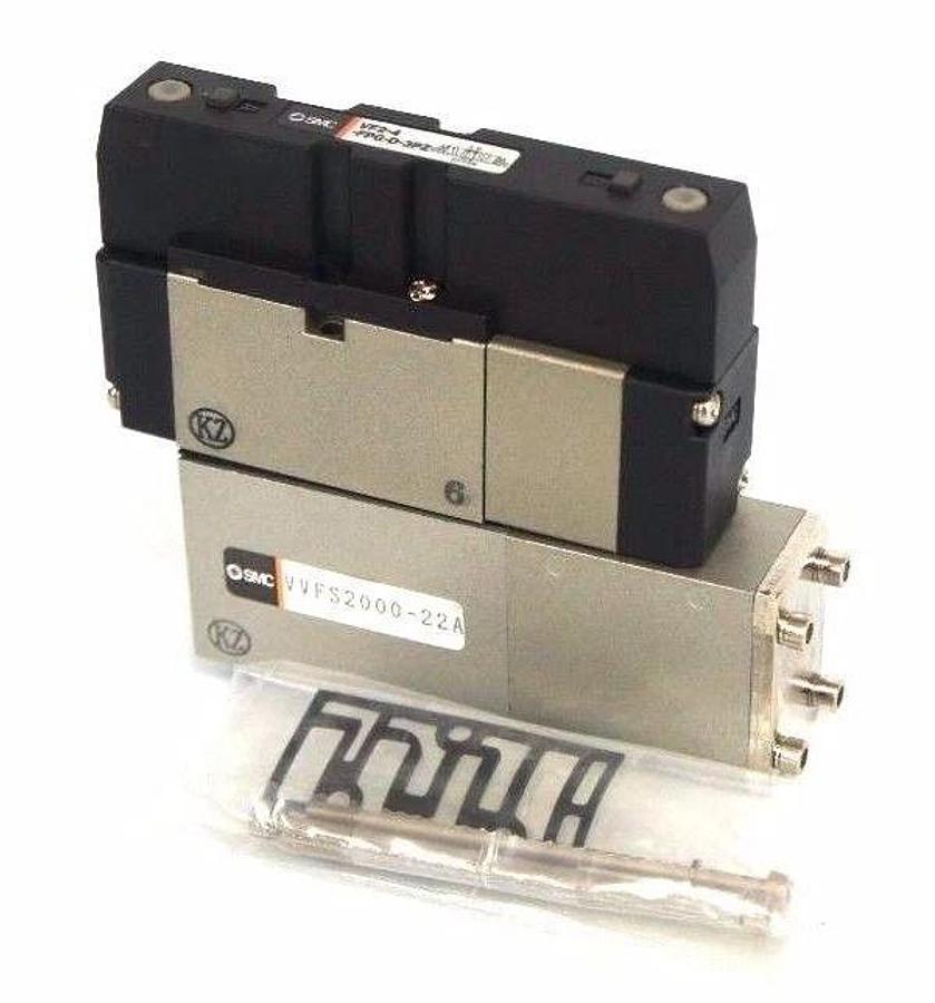 NEW SMC VF2-4-FPG-D-3PZ SOLENOID VALVE WITH VVFS2000-22A CHECK SPACER