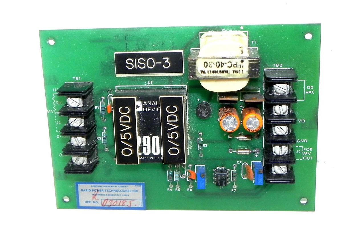 Used RAPID ELECTRIC SISO-3 BOARD SIS0-3, 0/5 VDC, PCU1 94V0