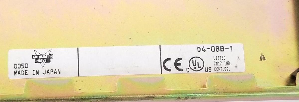 Used AUTOMATION DIRECT D4-08B-1 8-SLOT LOCAL OR EXPANSION BASE, D408B1