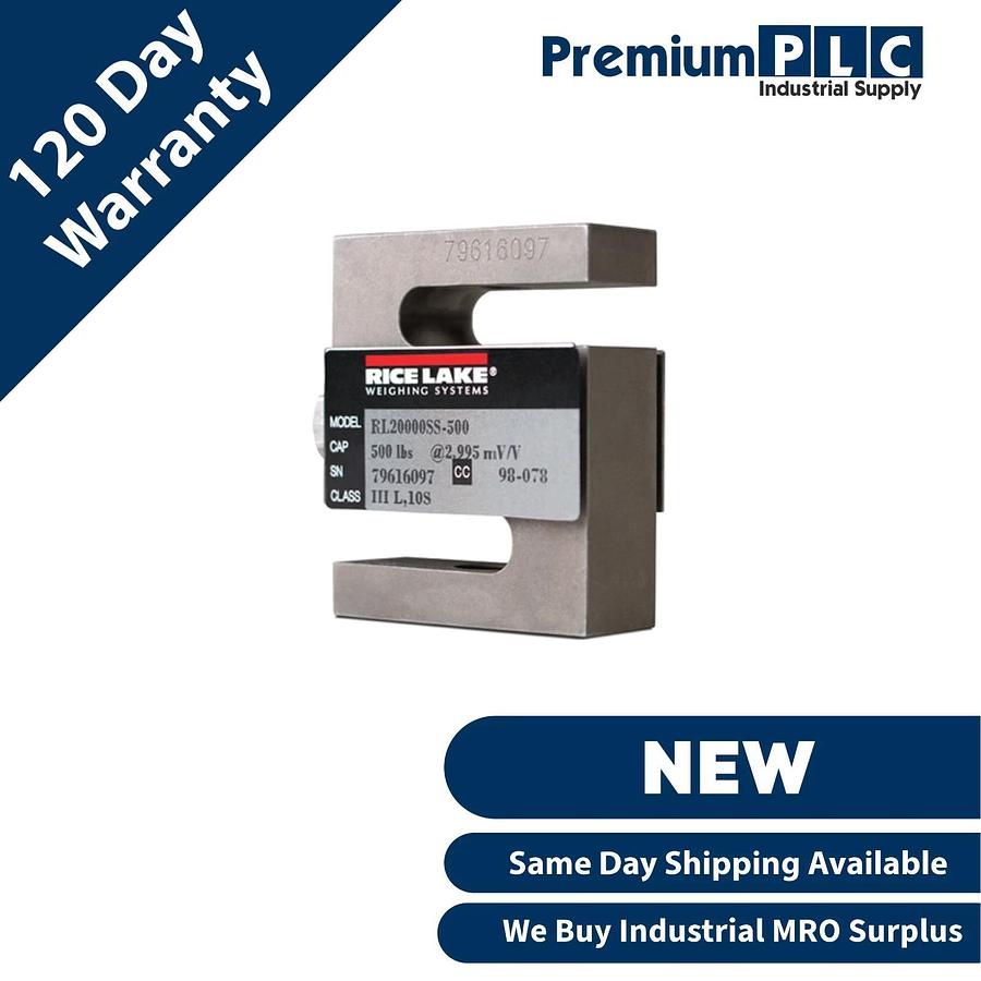 NEW RICE LAKE RL20000SS-500 STAINLESS STEEL S-BEAM LOAD CELL CAP 500LBS PN 46504