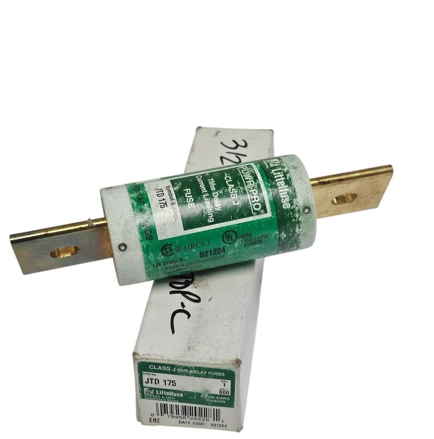 Used LITTELFUSE JTD 175 TIME-DELAY FUSE JTD175 600V