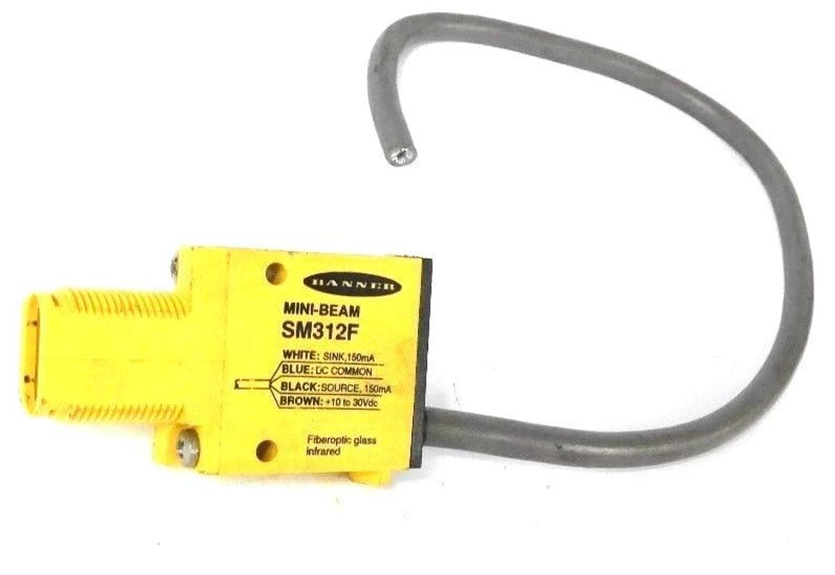 Used BANNER SM312F MINI BEAM INFRARED 880 NM GLASS FIBER OPTIC