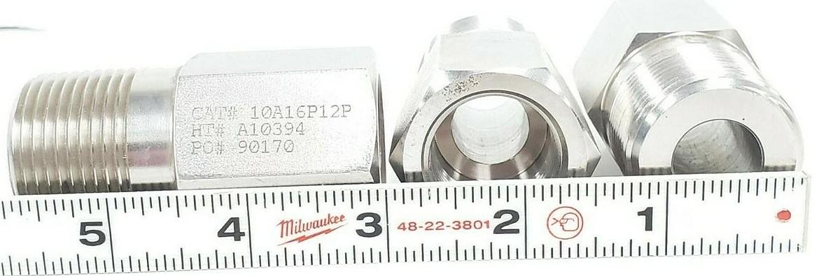 Used LOT OF 3 NEW BUTECH 10A16P12P ADAPTERS HT#: A10394 PO#: 90170