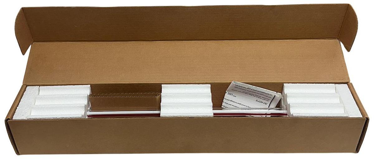 Used 4 DURAN 1109032312 REDLINE HIGH PRESSURE GAGE GLASSES TUBULAR 24'' LENGTH NSMP
