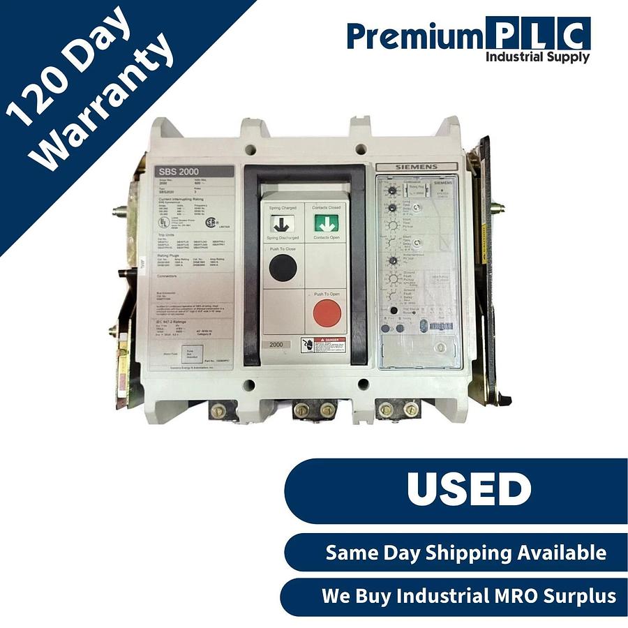 SIEMENS SBS2020DV / SBS2020 DRAWOUT BREAKER SBS 2000 W/2000A TRIP UNIT