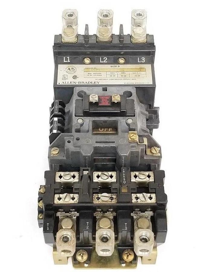 Used ALLEN BRADLEY 509-DOD STARTER SER. A, SIZE 3 120V/60HZ CD236 , 595-A , 592-DOW16