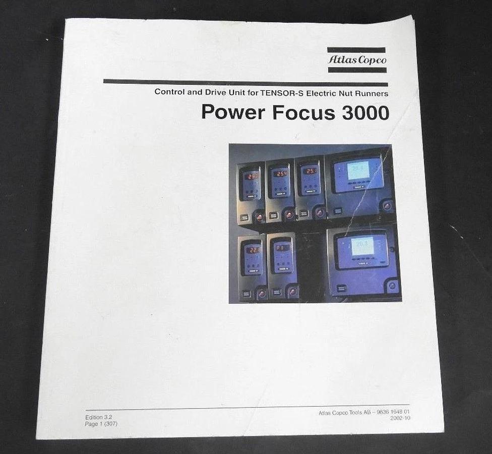 Used ATLAS COPCO POWER FOCUS 3000 OPERATING MANUAL
