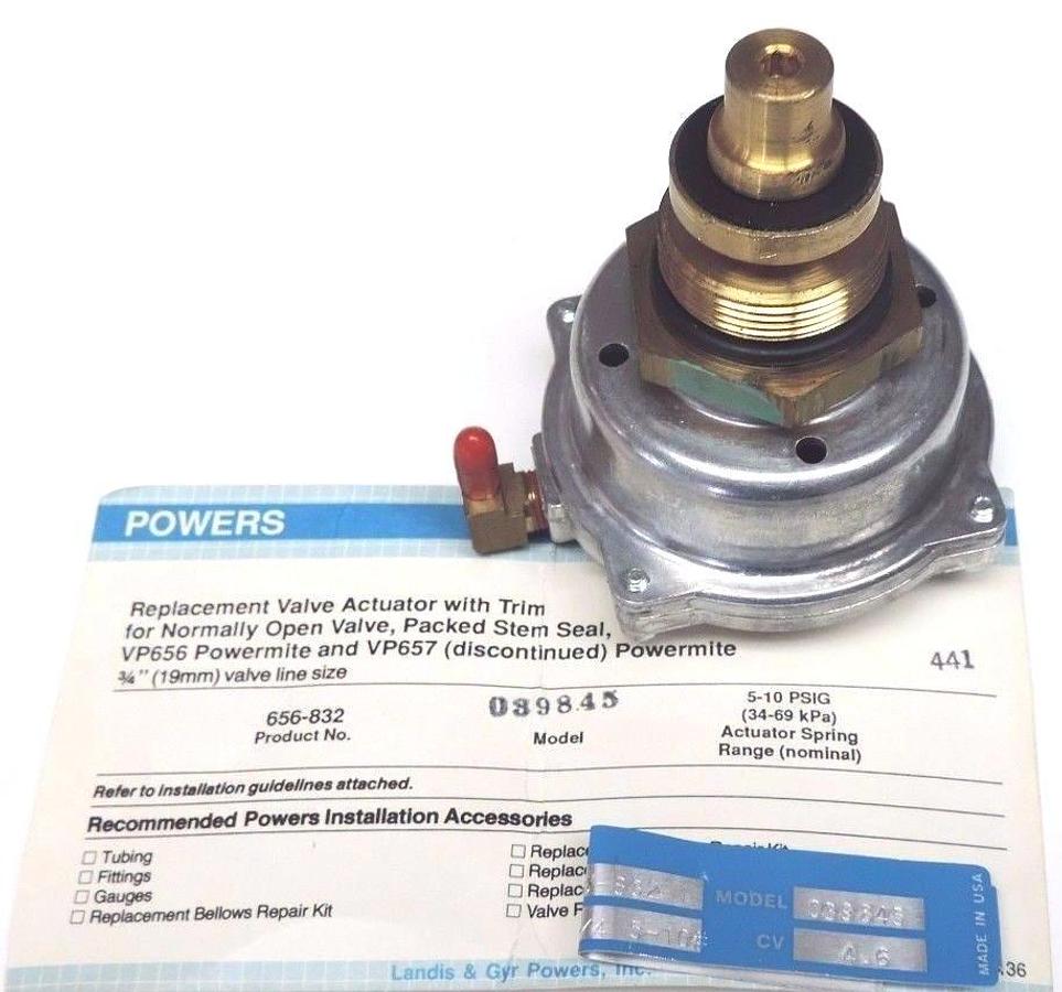 Used NEW SIEMENS 656-832 VALVE ACTUATOR 656832 W/ TRIM 3/4''