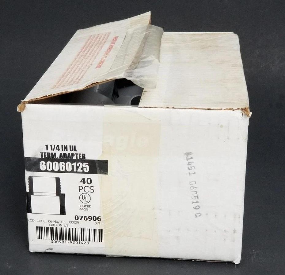 Used BOX OF 40 NEW PW EAGLE 60060125 TERM. ADAPTER 1-1/4 IN UL