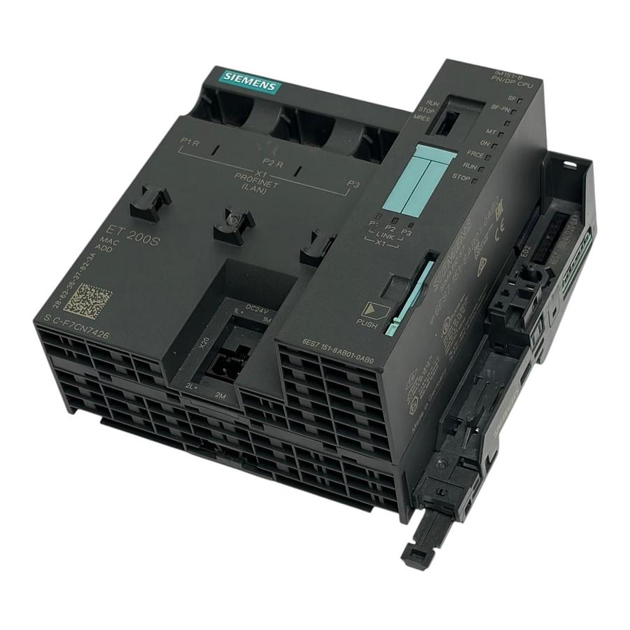 Used Siemens 6ES7151-8AB01-0AB0 SIMATIC S7 ET 200S IM151-8 PN/DP CPU Module