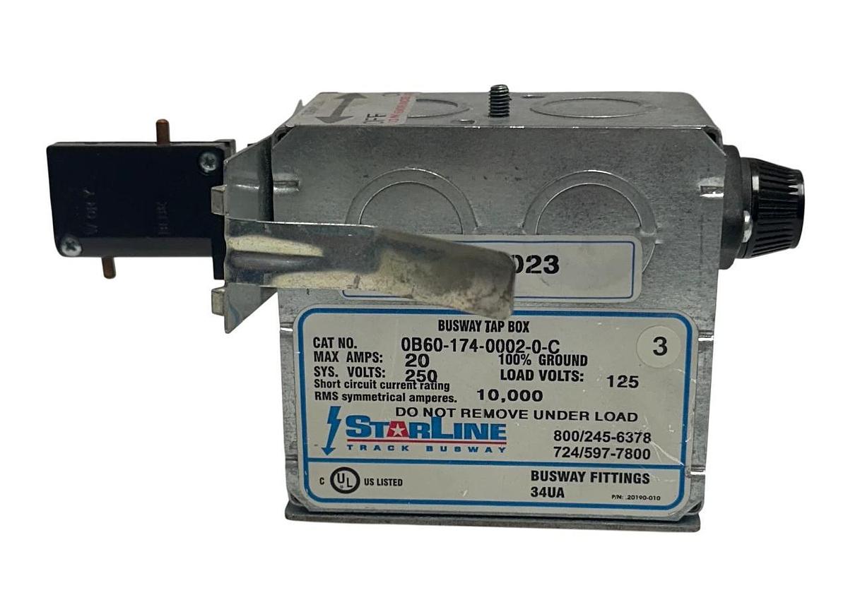 Used STARLINE 0B60-174-0002-0-C / FG0367-0023 BUSWAY TAP BOX 20A 250V USNP