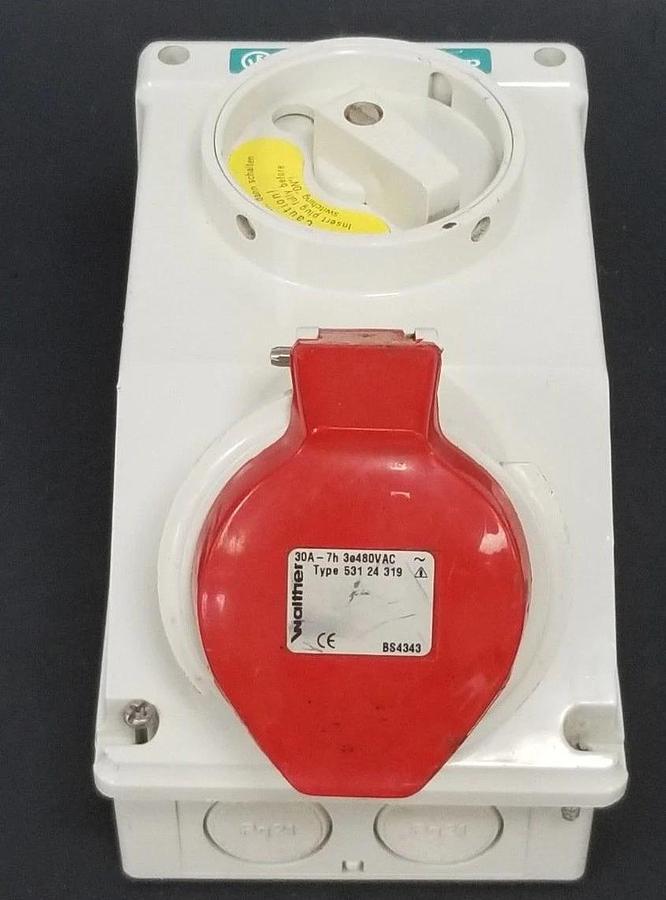 Used WALTHER CEETYP ELECTRICAL OUTLET PLUG TYPE: 531 24 319 30A-7H BS4343