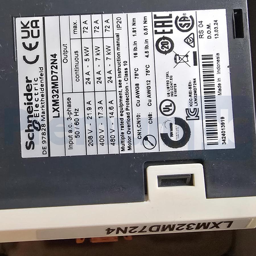 Schneider Electric LXM32MD72N4 Lexium 32 Servo Drive 72A 3-PH 208-480V 7kW NSMP