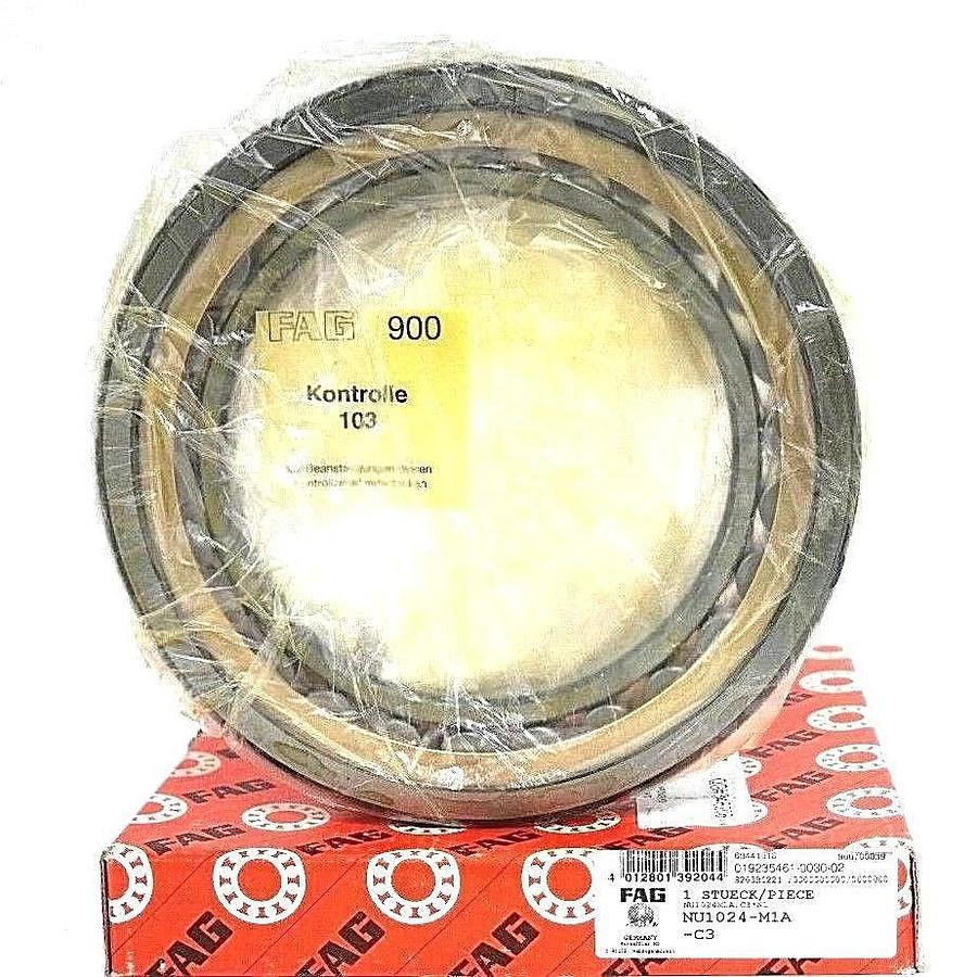 Used NIB FAG NU1024-M1A-C3 SINGLE ROW CYLINDRICAL ROLLER BEARING NU1024M1A.C3