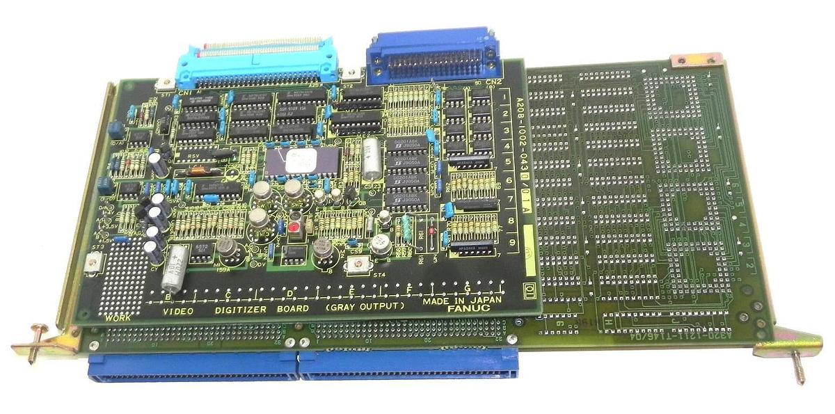 Used FANUC A16B-1211-0140/05C PC BOARD VISION ENGINE W/ A20B-1002-0430/01A BOARD
