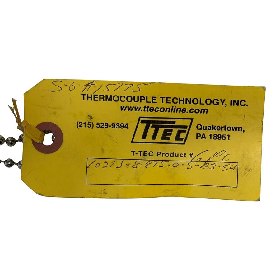 Used T-TEC Thermocouple Probe 1021J-8-875-0-S-B3-54 Type J Temp Sensor