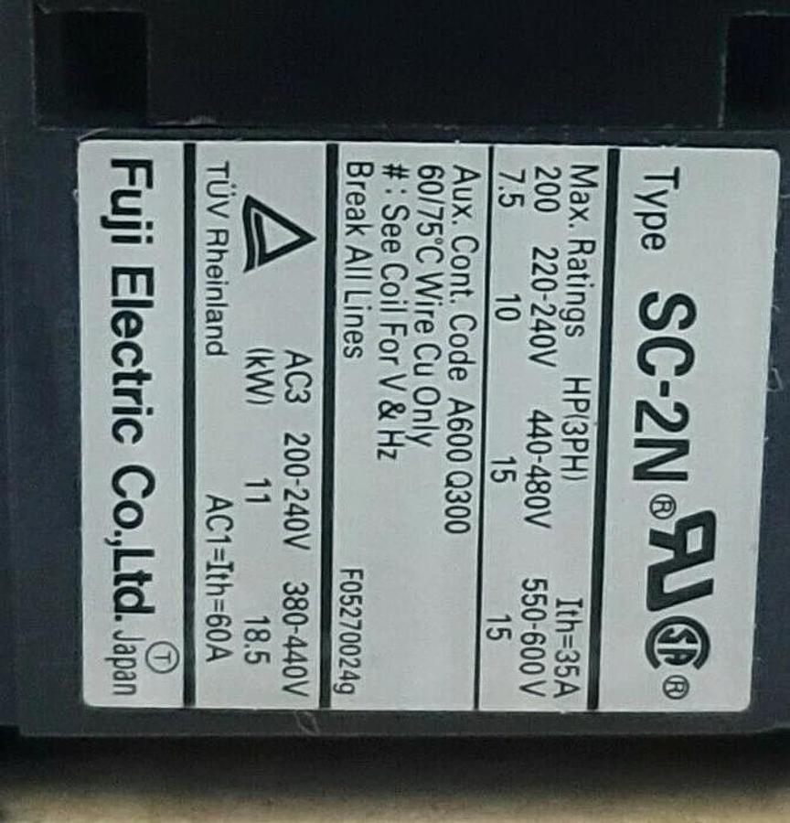 Used NIB FUJI ELECTRIC SW-2N MAGNETIC SWITCH SW-2N-35 W/ TR-2N OVERLOAD RELAY