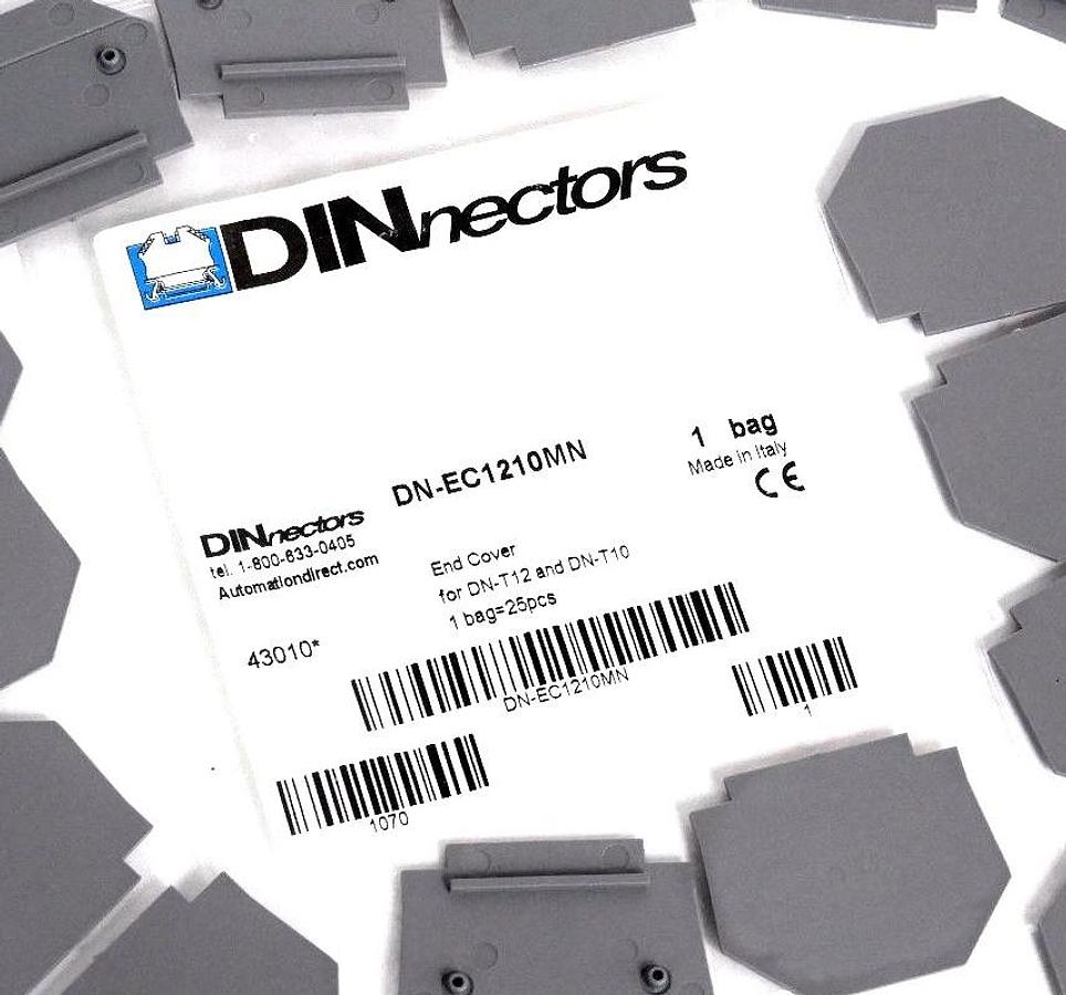 Used BAG OF 16 NEW DINNECTORS DN-EC1210MN TERMINAL BLOCK COVERS DNEC1210MN