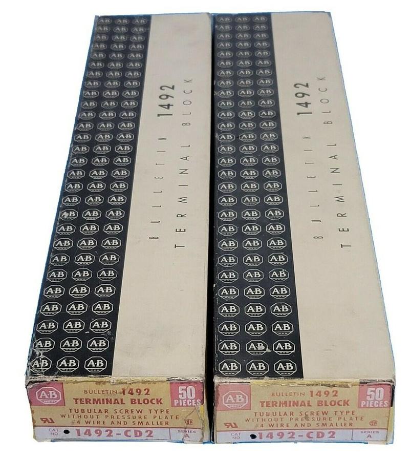 Used LOT OF 100 NEW ALLEN BRADLEY 1492-CD2 TERMINAL BLOCKS SER. A