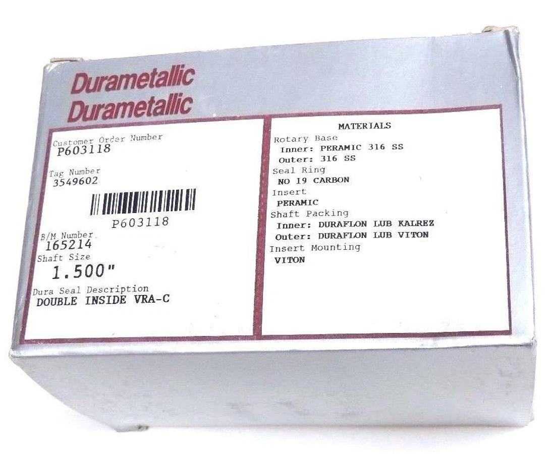 Used NIB DURAMETALLIC 3549602 HEAD, SEAL 1.5'' DBL DRY DTW DURA VRA-C K