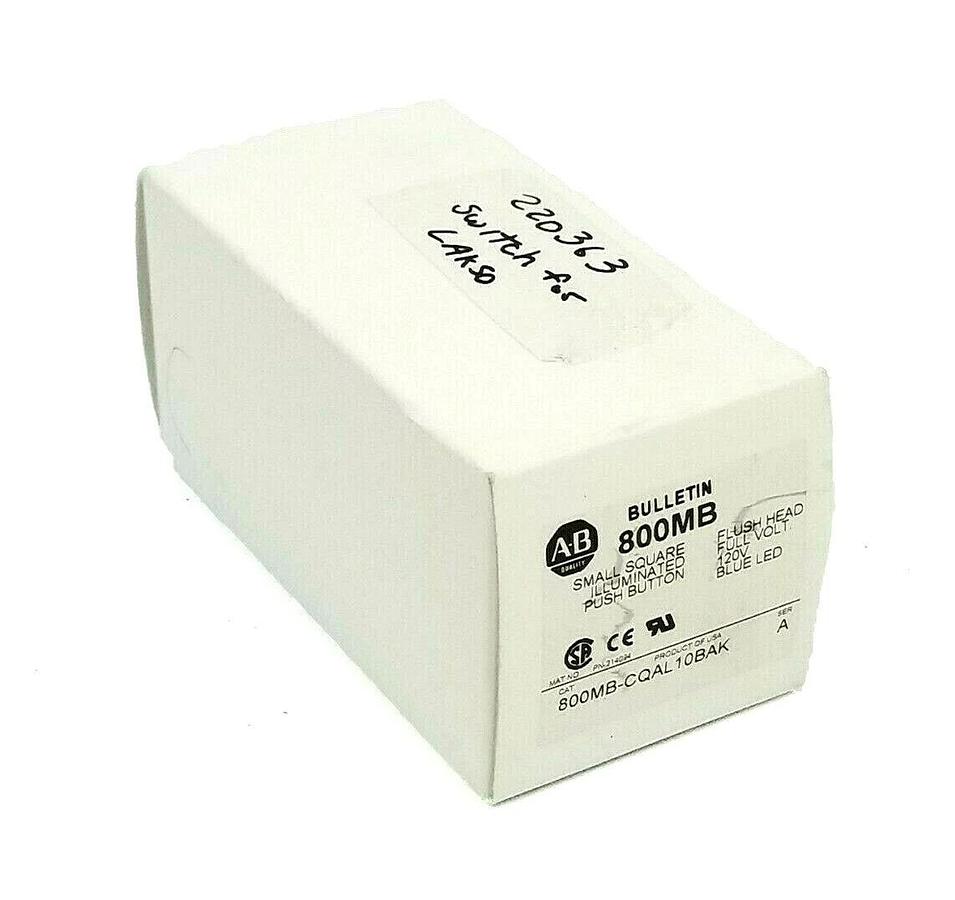 NEW ALLEN BRADLEY 800MB-CQAL10BAK SER. A BLUE SQUARE PUSH BUTTON 800MBCQAL10BAK