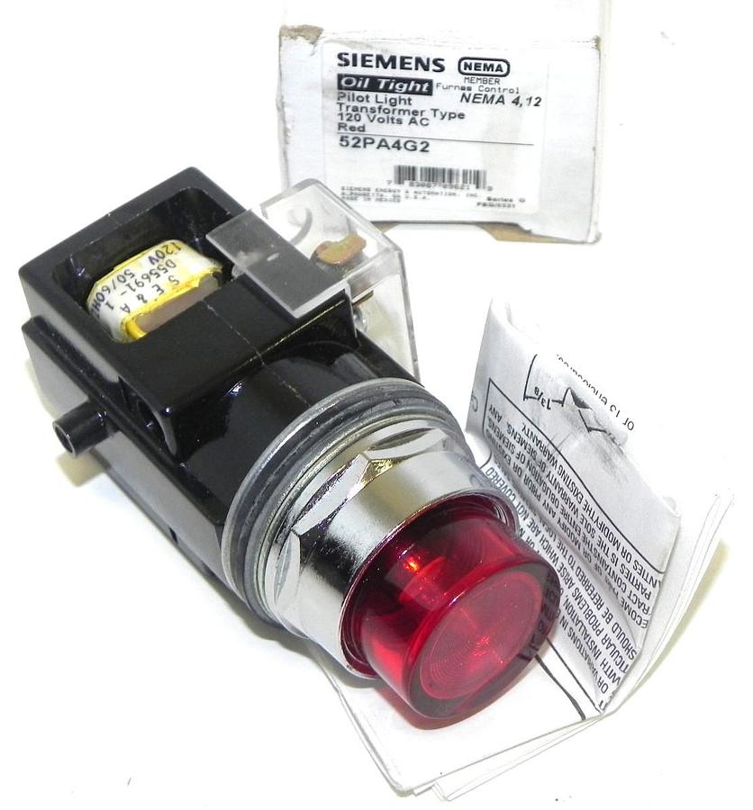 NIB SIEMENS 52PA4G2 OILTIGHT RED PILOT LIGHT 120 VOLTS AC RED