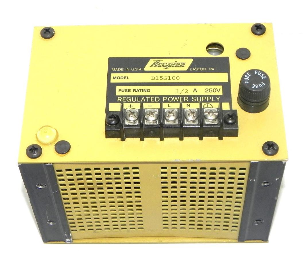 Used ACOPIAN B15G100 REGULATED POWER SUPPLY 1/2A 250V
