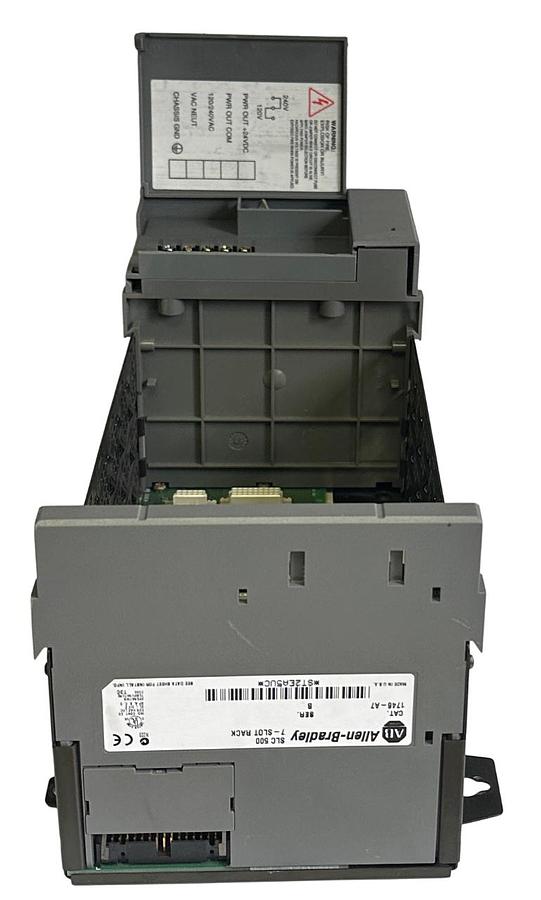 Used ALLEN BRADLEY 1746-P2 /C SLC 500 POWER SUPPLY W/ 1746-A7 /B 7-SLOT PLC CHASSIS