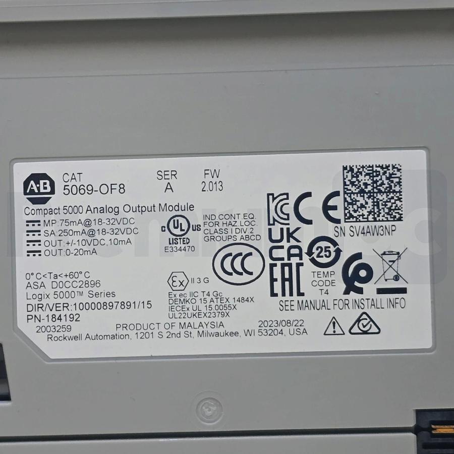 Used Opened Pre-Owned Allen Bradley 5069-OF8 /A Compact 5000 8Ch Analog Output Module