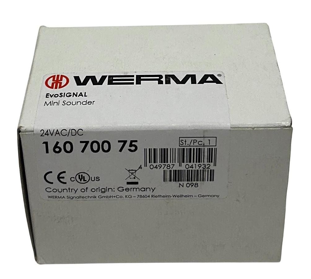Used WERMA 160 700 75 / 16070075 EvoSIGNAL MINI SOUNDER / HORN 24VAC/DC OEM NSMP