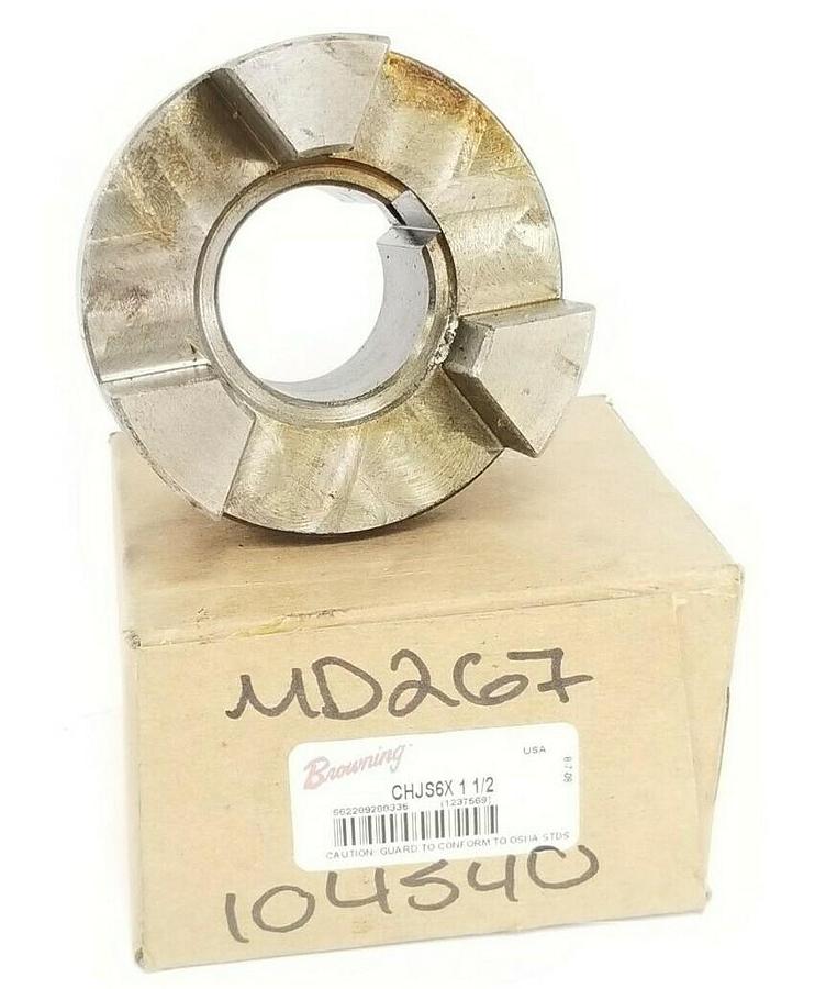 Used NIB BROWNING CHJS6X 1 1/2 JAW COUPLING, 1-1/2" BORE, CHJS6X11/2