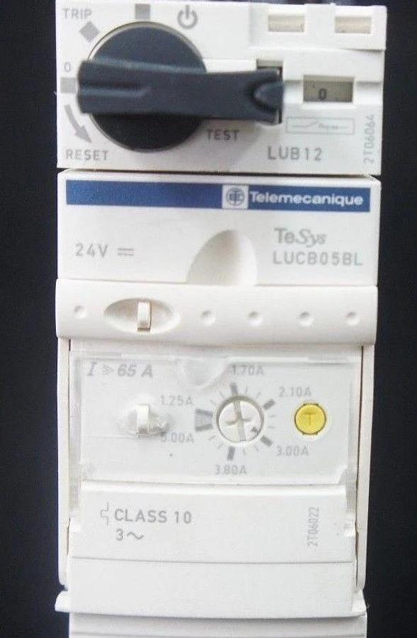 Used TELEMECANIQUE LUB12 MOTOR STARTER W/ LUCB05BL CONTROL UNIT
