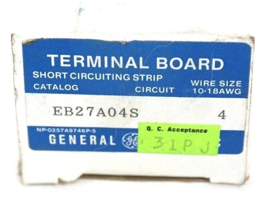 Used NIB GENERAL ELECTRIC EB27A04S TERMINAL BOARD WIRE SIZE 4 W/ 183B4226 P-I BLOCK