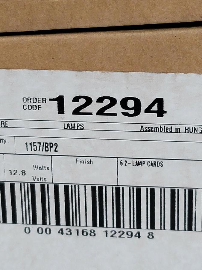 LOT OF 16 NEW GE LIGHTING 1157/BP2 REPLACEMENT BULBS 12V