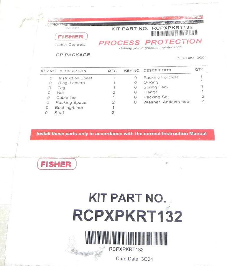 Used NIB FISHER RCPXPKRT132 KIT
