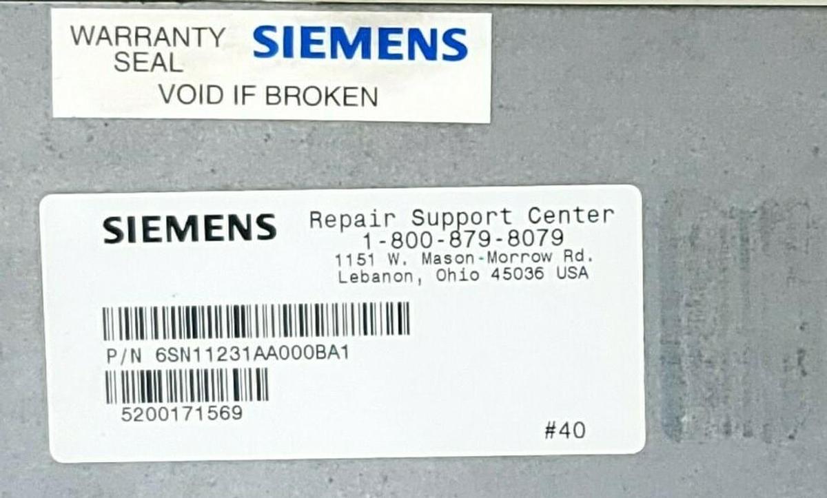 Used SIEMENS 6SN1122-0BA11-0AA0 CONTROL UNIT W/ 6SN1123-1AA00-0BA1 SIMODRIVE