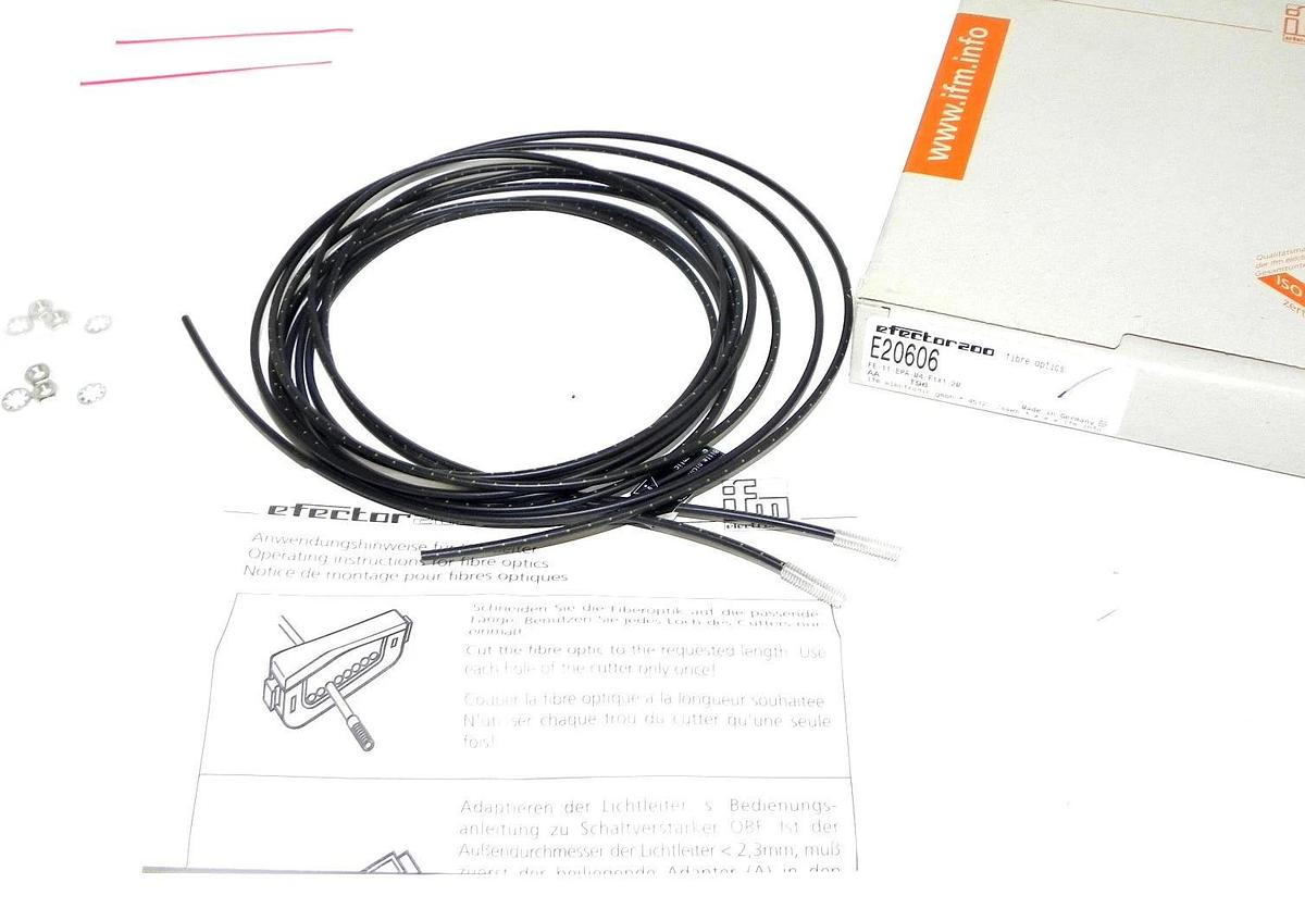 Used NIB EFECTOR E20606 FIBER OPTIC CABLE FE-11-EPA-M4/F1X1/2M