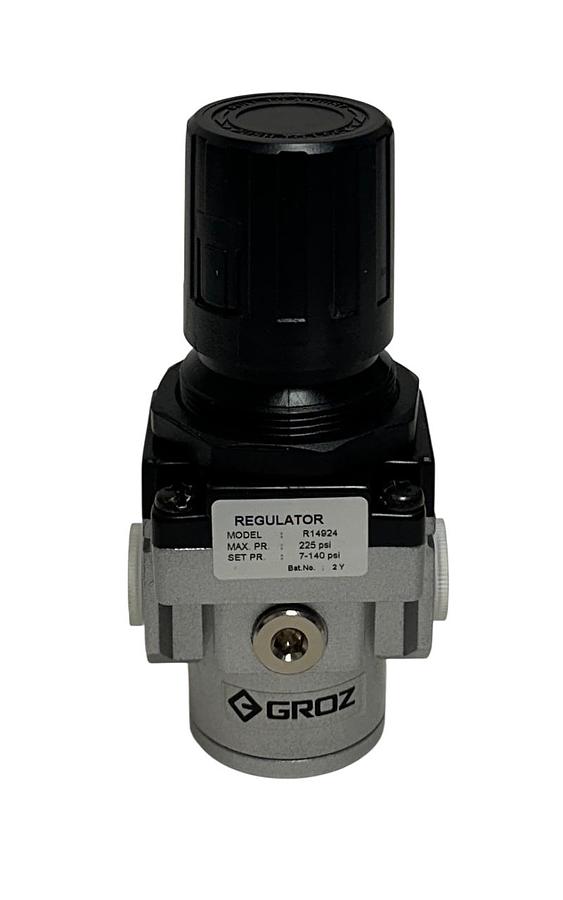 Used GROZ AIR R14924 / 36JN43 AIR REGULATOR 3/8'' NPT 225PSI MAX 7-140PSI SET NSMP