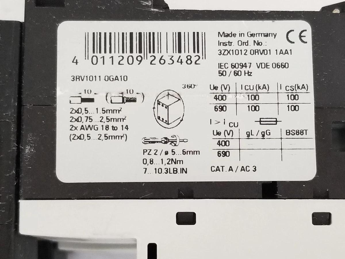 Used SIEMENS 3ZX1012-0RV01-1AA1, 3ZX1012-0RH11-1AA1, 3ZT-1916-1DG00, 3RV1915-1A