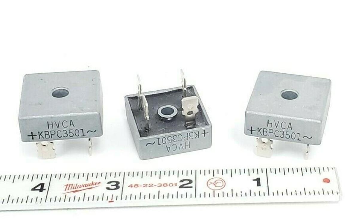 Used LOT OF 3 SOLID STATE HVCA KBPC3501 BRIDGE RECTIFIERS