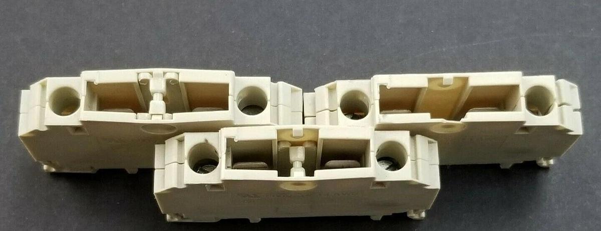 Used LOT OF 3 SIEMENS 8WA1-011-1SF12 TERMINAL BLOCKS 1.5mm2 6,3A IEC 800V 18-14AWG