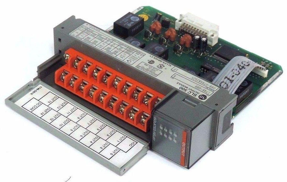 Used LOT OF 2 ALLEN BRADLEY SLC 500 1746-OX8 OUTPUT MODULES SER A FAC 1P 1746OX8