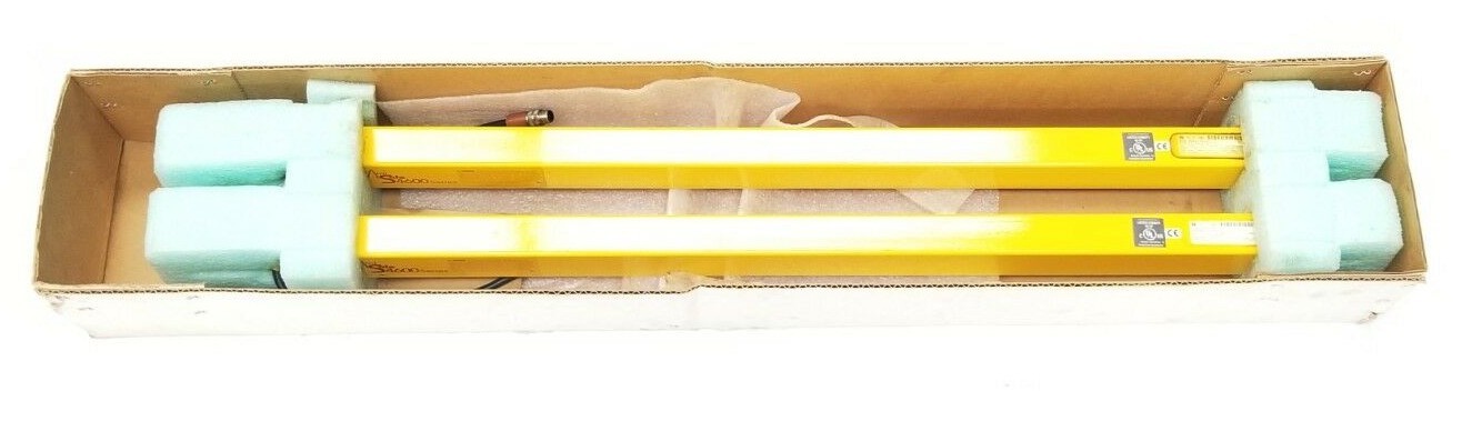 Used STI 70111-1006 TRANSMITTER & 70112-1006 RECEIVER LIGHT CURTAIN SET 32'' REPAIRED