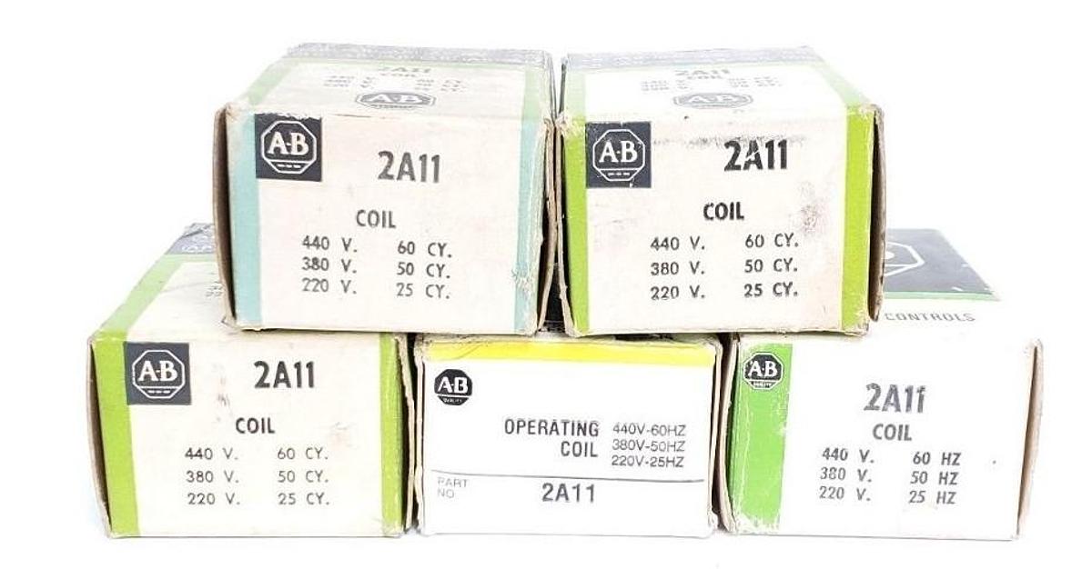 Used LOT OF 5 NIB ALLEN BRADLEY 2A11 STARTER COILS 220-380-440V 25-50-60CY