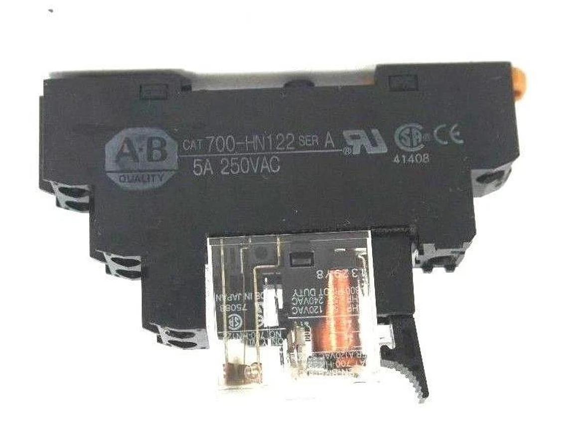 Used LOT OF 4 ALLEN BRADLEY 700-HN122 RELAY SOCKETS SER. A W/ 700-HK32A RELAYS SER. A