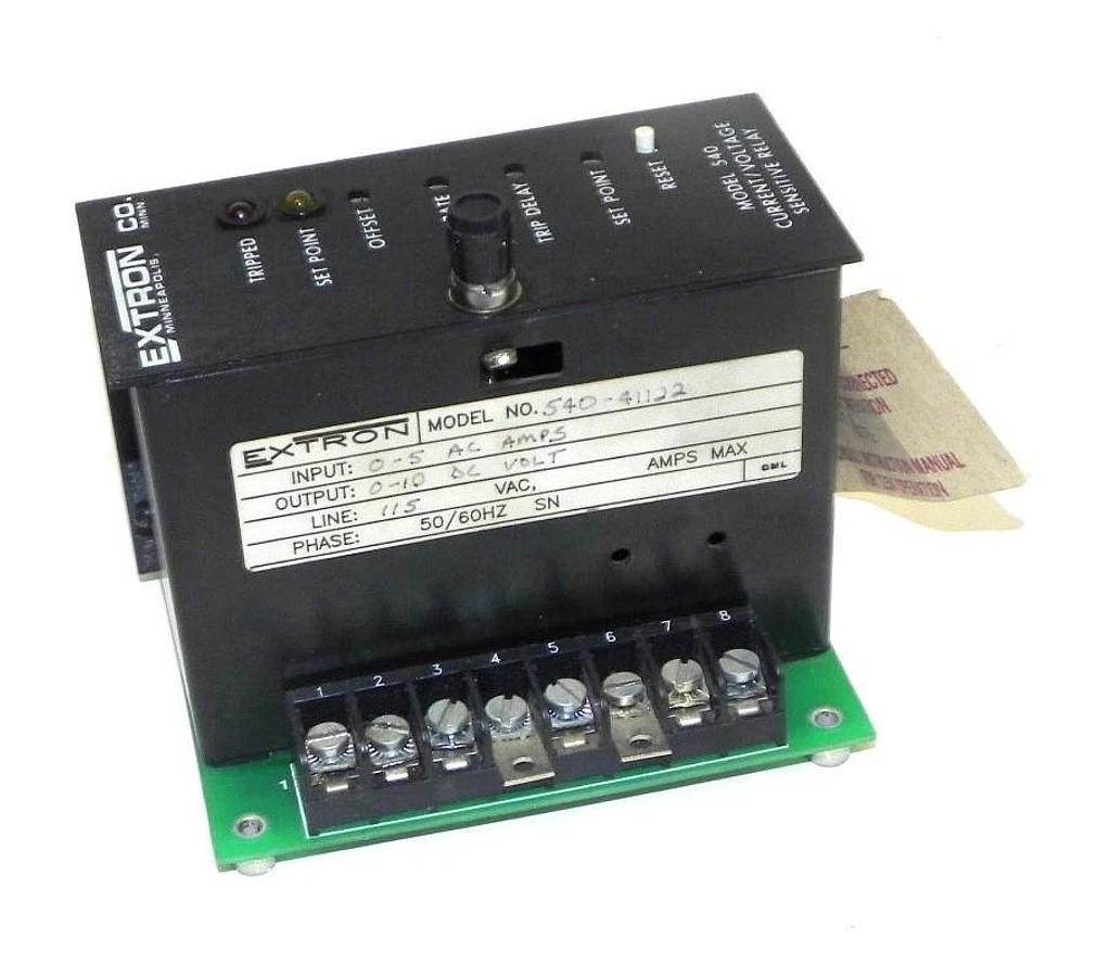 Used EXTRON MODEL 540 CURRENT/VOLTAGE SENSITIVE RELAY 540-41122, 115VAC