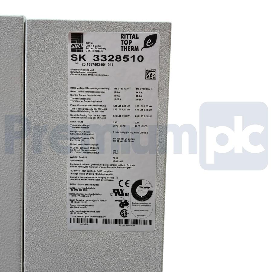 Used Rittal SK 3328.510 TopTherm Blue e Wall-Mounted Cooling Unit 115V 3328510 NSMP